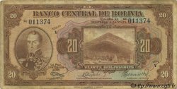 20 Bolivianos BOLIVIEN  1928 P.122a SGE