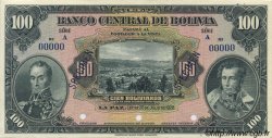 100 Bolivianos Spécimen BOLIVIA  1928 P.125s UNC