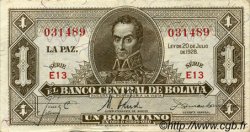1 Boliviano BOLIVIA  1928 P.128a BB