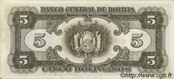 5 Bolivianos BOLIVIA  1945 P.138c AU