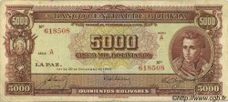 5000 Bolivianos BOLIVIA  1945 P.145 BC a MBC
