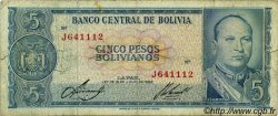 5 Pesos Bolivianos BOLIVIEN  1962 P.153a SGE