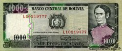 1000 Pesos Bolivianos BOLIVIA  1982 P.167a MBC+