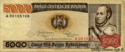 5000 Pesos Bolivianos BOLIVIA  1984 P.168a MBC