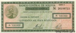 500000 Pesos Bolivianos BOLIVIEN  1984 P.189 fST+