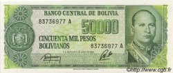 5 Centavos sur 50000 Pesos Bolivianos BOLIVIEN  1987 P.196 ST