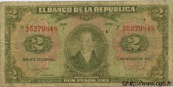 2 Pesos Oro KOLUMBIEN  1947 P.390b SGE