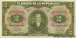 2 Pesos Oro COLOMBIA  1955 P.390d SPL