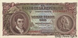 20 Pesos Oro KOLUMBIEN  1960 P.401b fST+
