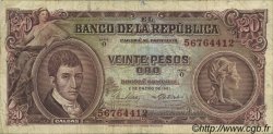 20 Pesos Oro COLOMBIE  1961 P.401c TB+