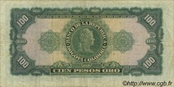 100 Pesos Oro COLOMBIA  1967 P.403c q.BB