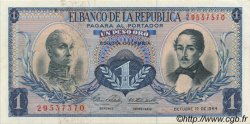 1 Peso Oro COLOMBIA  1964 P.404b AU