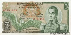 5 Pesos Oro COLOMBIA  1979 P.406f FDC