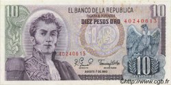 10 Pesos Oro COLOMBIA  1980 P.407g EBC