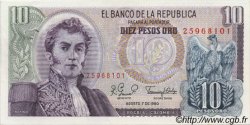 10 Pesos Oro COLOMBIA  1980 P.407g FDC