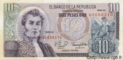 10 Pesos Oro Remplacement KOLUMBIEN  1980 P.407h VZ