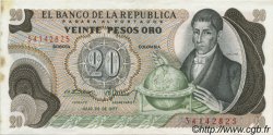 20 Pesos Oro COLOMBIA  1977 P.409c XF