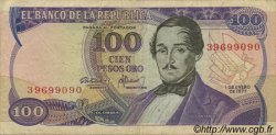 100 Pesos Oro COLOMBIA  1977 P.418a VF+