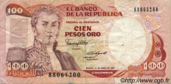 100 Pesos Oro COLOMBIA  1987 P.426c MBC
