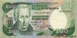 200 Pesos Oro COLOMBIA  1983 P.428a VF+