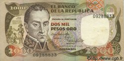 2000 Pesos Oro COLOMBIA  1983 P.430a SPL