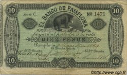 10 Pesos COLOMBIA  1884 PS.0713 BC+