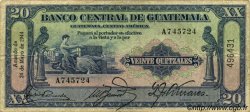 20 Quetzales GUATEMALA  1944 P.018c BC