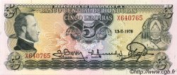 5 Lempiras HONDURAS  1978 P.059b SC+