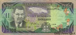 100 Dollars JAMAICA  1992 P.75b F+