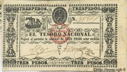 3 Pesos PARAGUAY  1868 P.031 VF+