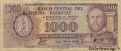 1000 Guaranies PARAGUAY  1963 P.201b TB