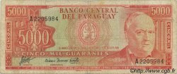 5000 Guaranies PARAGUAY  1963 P.202b RC+