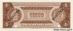 5 Pesos Oro Spécimen RÉPUBLIQUE DOMINICAINE  1964 P.100s UNC