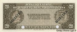 20 Pesos Oro Spécimen RÉPUBLIQUE DOMINICAINE  1964 P.102s FDC