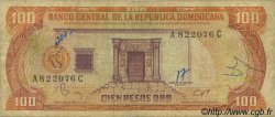 100 Pesos Oro DOMINICAN REPUBLIC  1984 P.122b VG