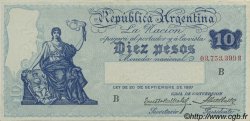 10 Pesos ARGENTINA  1925 P.245b XF+