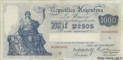1000 Pesos ARGENTINA  1934 P.249c F - VF