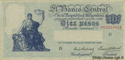 10 Pesos ARGENTINIEN  1936 P.253a fVZ