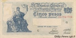 5 Pesos ARGENTINIEN  1951 P.264c VZ