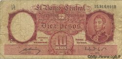 10 Pesos ARGENTINA  1942 P.265b q.B