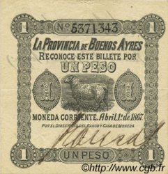 1 Peso ARGENTINIEN  1867 PS.0471 VZ