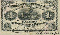 1 Peso ARGENTINA  1869 PS.0481b VF+