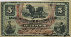 5 Pesos ARGENTINA  1869 PS.0483b MBC