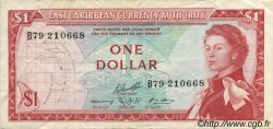 1 Dollar EAST CARIBBEAN STATES  1965 P.13f VF+