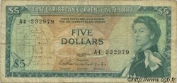 5 Dollars CARIBBEAN   1965 P.14a F
