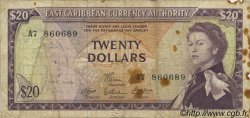 20 Dollars CARAÏBES  1965 P.15e B+