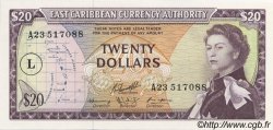 20 Dollars EAST CARIBBEAN STATES  1965 P.15l UNC