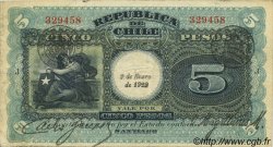 5 Pesos CHILI  1922 P.060 TTB