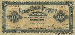 10 Pesos - 1 Condor CHILI  1928 P.083b TTB