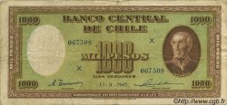 1000 Pesos - 100 Condores CHILI  1947 P.107 TB